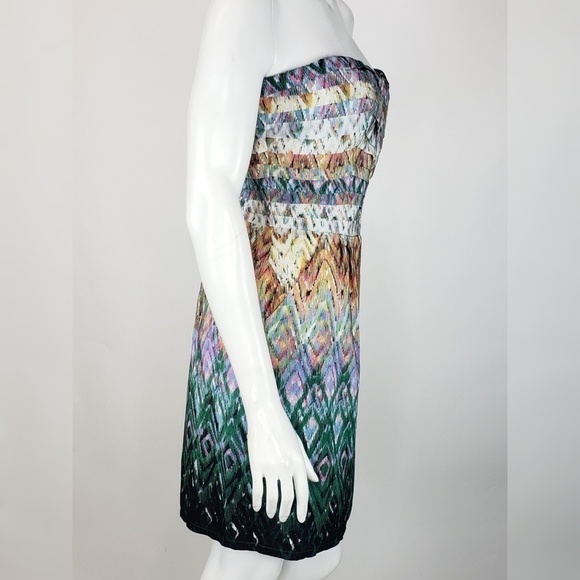 New Charlie Jade Strapless Dress Large
Blue  Tan - Picture 4 of 7